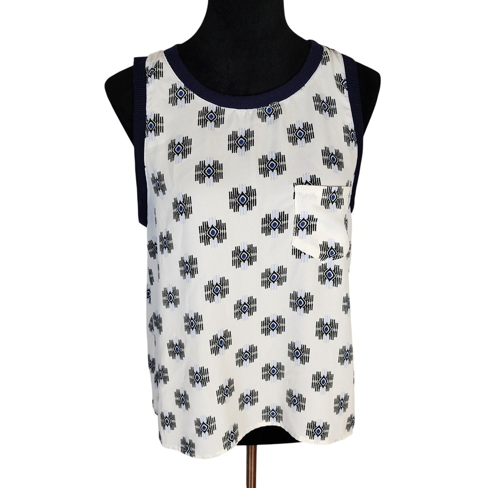 LUSH Size Large USA made Tribal Aztec Inspired Ringer Tank Top Vacation Summer